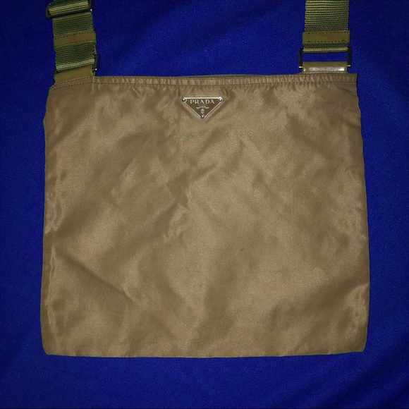 Prada Handbags - ON HOLD Prada Beige Nylon Messenger Bag